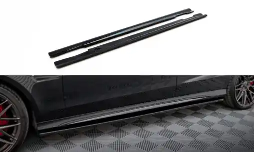 Maxton Design difuzory pod boční prahy pro Mercedes třída E W212 Facelift/Sedan/E63 AMG, černý lesklý plast ABS Vysoce Kvalitní