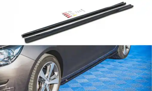 Cenový Hit Maxton Design difuzory pod boční prahy pro Peugeot 308 Mk2, černý lesklý plast ABS