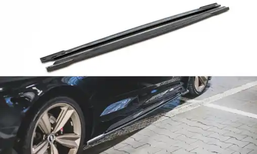Časově Omezené Maxton Design difuzory pod boční prahy pro Audi RS5 F5, černý lesklý plast ABS, Sportback