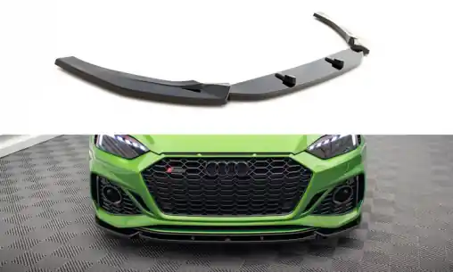 Sezónní Sleva Maxton Design spoiler pod přední nárazník ver.2 pro Audi RS5 F5, černý lesklý plast ABS, facelift