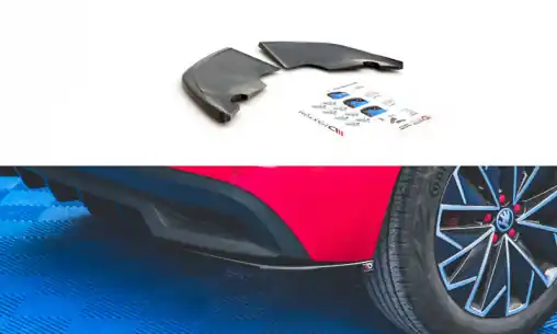 Omezená Nabídka Maxton Design boční difuzory pod zadní nárazník pro Škoda Kamiq, černý lesklý plast ABS