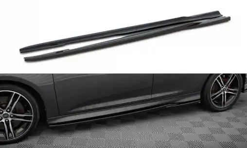 Cenový Hit Maxton Design difuzory pod boční prahy ver.2 pro Ford Focus ST Mk3 Facelift, černý lesklý plast ABS
