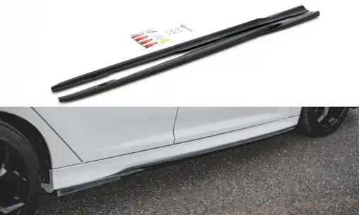 Autentický Maxton Design difuzory pod boční prahy ver.2 pro Ford Focus ST Mk3 Facelift, carbon-Look