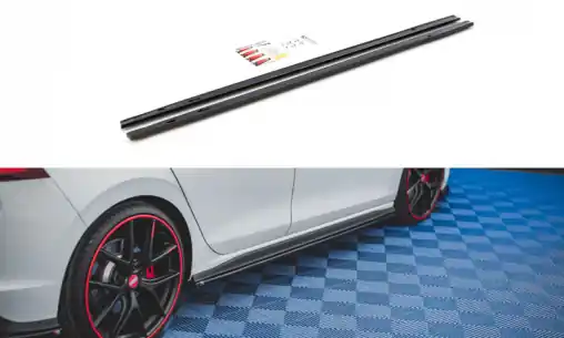Tovární Cena Maxton Design difuzory pod boční prahy pro Volkswagen Golf GTI Mk8, carbon-Look