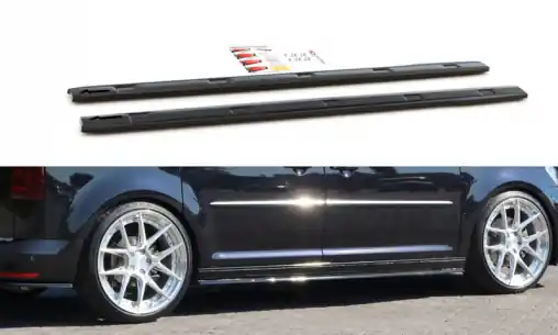 Jen Po Omezenou Doba Maxton Design difuzory pod boční prahy pro Volkswagen Caddy Mk 4, černý lesklý plast ABS