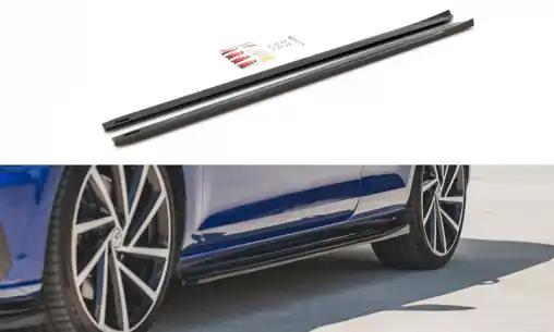 Odeslání Ihned Maxton Design difuzory pod boční prahy ver.4 pro Volkswagen Golf R Mk7 Facelift, černý lesklý plast ABS