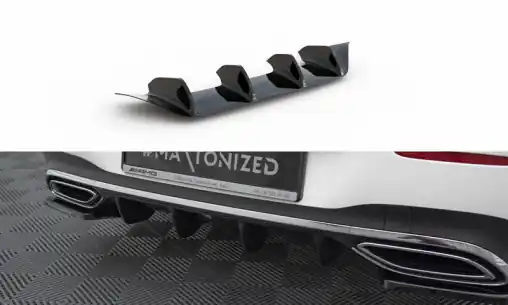 Maxton Design vložka zadního nárazníku pro Mercedes CLA C118/AMG-Line, černý lesklý plast ABS Nová Kolekce