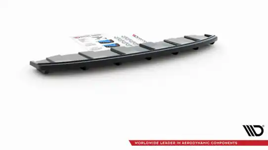 Maxton Design středový spoiler zadního nárazníku s žebrováním pro Audi A6 C7, černý lesklý plast ABS Expresní Doručení