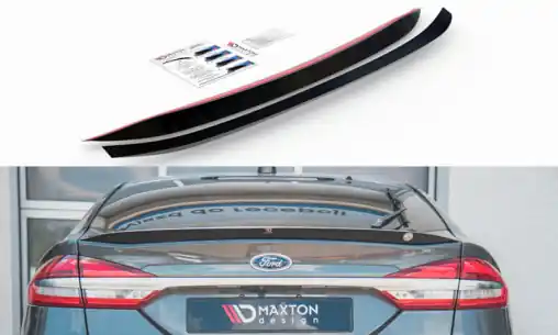 Koupit Online Maxton Design prodloužení spoileru pro Ford Mondeo Mk5 Facelift, černý lesklý plast ABS, liftback