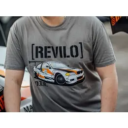 Revilo tričko D.T.R. s velkým oboustranným potiskem - šedé Akční Cena