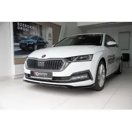 Vrácení Zdarma Maxton Design spoiler pod přední nárazník ver.2 pro Škoda Octavia Mk4, černý lesklý plast ABS