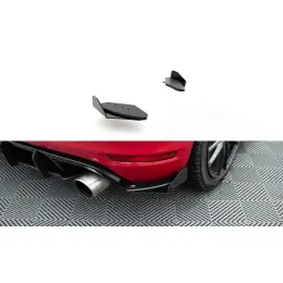 Maxton Design "Racing durability" difuzory pod zad. nárazník s křidélky pro Volkswagen Golf GTI Mk6, plast ABS bez povrchové úpravy, s červenou linkou Finální Výprodej