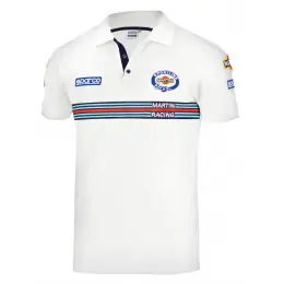 Sparco polokošile s pruhem Martini Racing, barva: bílá, velikost: XXXL Originální